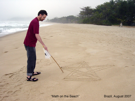 Math on the beach, Brazil, August 2009